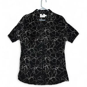 Topman Black Abstract Men's Button/Down Shirt